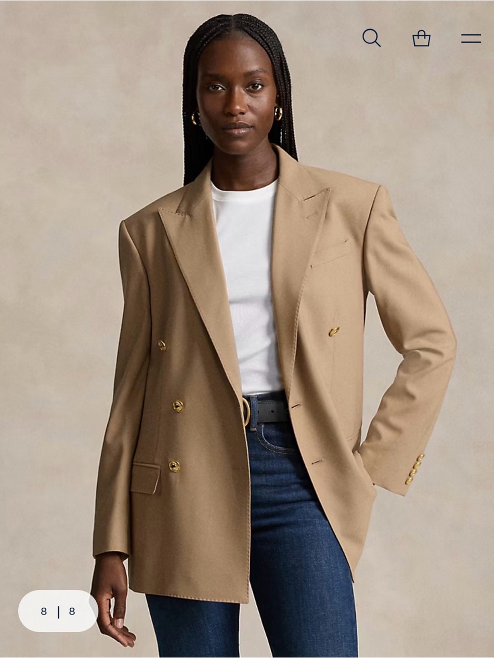 Polo by Ralph Lauren Women’s Double-Breasted Doeskin Wool Blazer Size 6 $698 - Picture 6 of 12